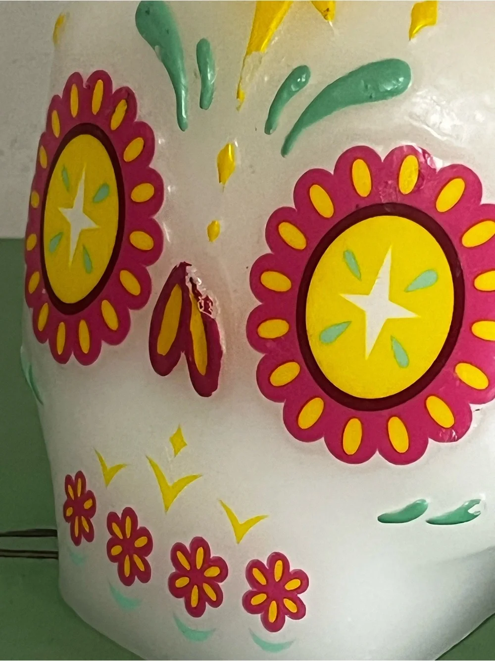 Día de Muertos Calvera Sugar Skull Candle 6x4 Day of the Dead unburnt